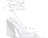 Bar III Women Tall Block Heel Ankle Wrap Sandals Auroraa Size US 6.5M White - $38.61