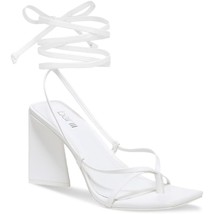 Bar III Women Tall Block Heel Ankle Wrap Sandals Auroraa Size US 6.5M White - $38.61