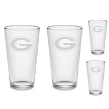 SET - Green Bay Packers Pint Beer Glasses Etched Tumblers Drinkware 16 oz. - $42.50+
