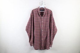 Vintage 90s Ralph Lauren Mens XL Distressed Blake Button Down Shirt Red Plaid - $39.55