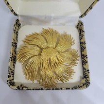Iconic Vintage Signed 1960&#39;s Monet &quot;Cordelia&quot; Gold Tone Brooch Pin Book Piece - £43.06 GBP
