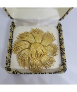 Iconic Vintage Signed 1960&#39;s Monet &quot;Cordelia&quot; Gold Tone Brooch Pin Book ... - $74.14 CAD