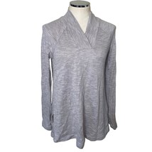 J. Jill Pure Jill Heather Gray Long Sleeve V-Neck Pullover Tunic Sweater... - £21.94 GBP