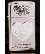 Limited Slim Polished Together Forever Love Heart Multi Sided Zippo Lighter - $133.36 CAD