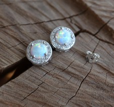 Opal earrings, opal stud earrings, Ethiopian opal earrings  (E946) - £15.18 GBP