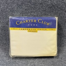 VTG 1999 Charter Club Full/Queen Comforter Duvet Ivory 200 Thread Cotton Sateen - £34.83 GBP