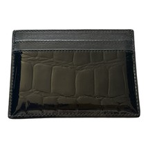 Saint Laurent YSL Black Croc Embossed Leather Card Holder Wallet Authentic image 3