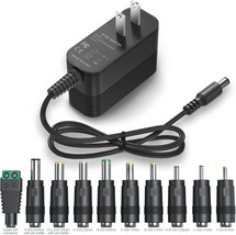 9V Power Supply DC 9V Power Cord 9V 2A Power Adapter with 10 Interchangeable Jac - £26.12 GBP