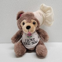 Vintage Russ Berrie Teddy Bear Plush Baker Chef I Love Your Buns 7&quot; Vale... - $17.72