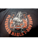 Harley Davidson Bluegrass HD Louisville KY Mens Shirt L Black Double Sid... - $27.30