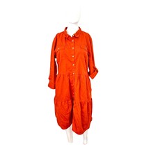 Millenium Women’s Rust Orange Button Down Tunic Dress 100% Cotton XL - €21,17 EUR