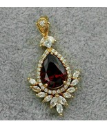 3 Ct Pear Cut Simulated Red Garnet Drop Pendant Jewelry Gift 925 Sterlin... - £49.58 GBP
