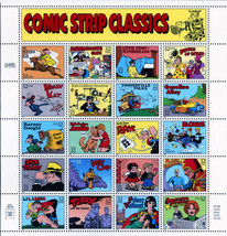 1995 32c Comic Strip Classics, Souvenir Sheet of 20 Scott 3000 Mint F/VF NH - $11.94