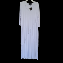 Antthony Design Originals VTG 90s White Casual Cross Maxi Dress L Resort... - $24.73