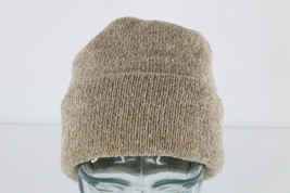 Vintage 90s Streetwear Blank Wool Knit Winter Beanie Hat Cap Oatmeal Bro... - £31.34 GBP