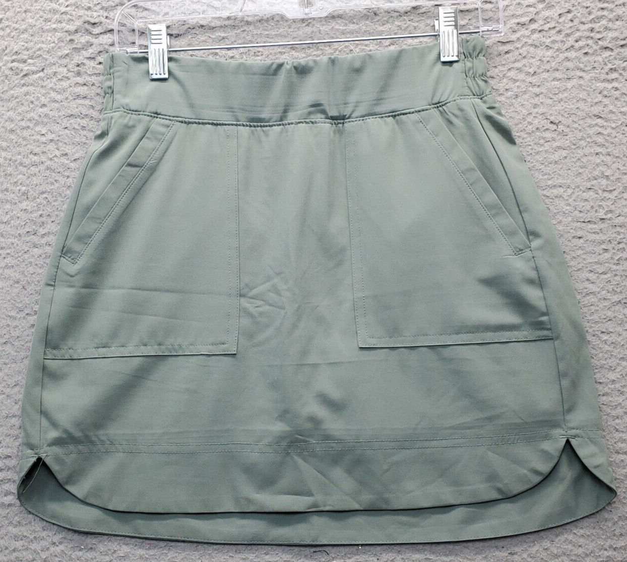 RBX Skort Womens Petite Small Green Solid Underwired Lined High Low Slit... - $21.25