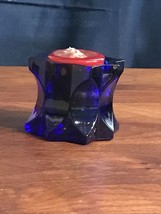 Vintage Studio Nova Cobalt Blue Candle Holder 2.25” High Made In Japan W/ Candle - £6.14 GBP