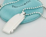 24&quot; Tiffany &amp; Co Metropolis Dog Tag Pendant Bead Necklace Mens Unisex in... - £310.89 GBP