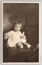 RPPC Allentown PA Cute Florence Reitz Brennemann and Her China Doll Postcard E29 - $19.95