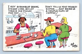 Comic Cowboy Just Wants a Cup of Coffee Bob Petley Chrome Postcard Q9 - £3.06 GBP