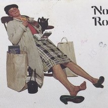 Norman Rockwell Postcard Lightning Whelk Shell Stamp Red Rose Tea Vintage - £12.17 GBP