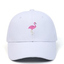Flamingo Embroidery Solid Color Adjustable Men Baseball Cap  Protection Outdoor  - £23.15 GBP
