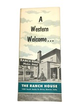 Vtg 1940s-1950s Ranch House Motor Hotel Motel Denver Colorado CO Travel Brochure - $17.77