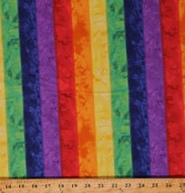 Cotton Stripes Striped Patterned Rainbow Multicolor Fabric Print by Yard D692.73 - £10.41 GBP