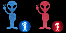 Reflective Alien Decal / Sticker (Blue or Red) - $7.95
