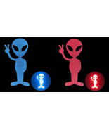 Reflective Alien Decal / Sticker (Blue or Red) - £6.25 GBP
