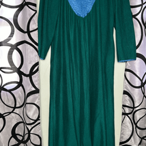 Vintage 80s velour pullover robe / dressing gown / long nightgown - £13.47 GBP