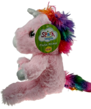 Unicorn Spark Create Imagine Sparkly Bright Eye Pink Plush Toy Rainbow Eye Soft - £15.98 GBP