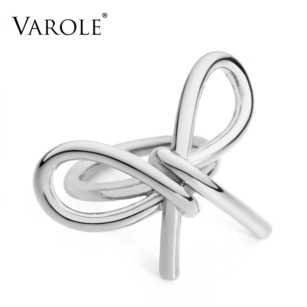 Elegant Bowknot of Lines Rings For Women Rings Unique Design Fashion Jewelry Gif - £23.20 GBP
