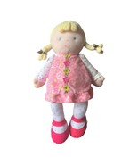 Just One You Doll Lovey by Carter&#39;s Plush Blonde Braids Pink Floral Dres... - £13.93 GBP