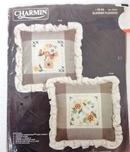 Charmin Counted Cross-Stitch Summer Flowers Pillow Kit NEW 00-94 Janlynn Corp - £19.19 GBP