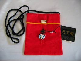 ELEGANT COLLECTIBLE Japanese art RED Embroidery Fine Silk handbag /strap... - $9.99