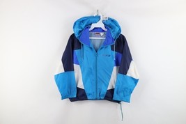 Vintage 90s Nike Boys Small Spell Out Color Block Hooded Windbreaker Jacket - $44.50