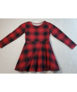 Children&#39;s Place Buffalo Plaid Dress Youth Size 5/6 Black Red Knit 100% ... - £7.38 GBP