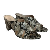 Schutz Heels Sandals Womens 9 Snakeskin Embossed Leather Block Open Toe Rovane - £31.95 GBP