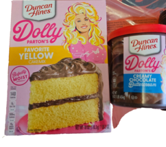 Dolly's Golden Delight Duncan Hines Yellow Cake Mix Decadent Chocolate Frosting - £11.66 GBP
