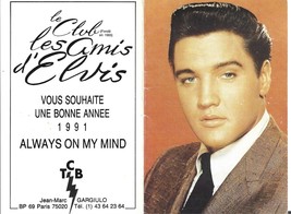 ⭕VTG card pocket calendar 1991 ELVIS PRESLEY France group music singer - $113.07 MXN