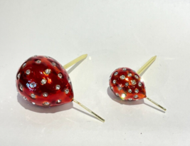Keren Kopal Pair metal Red Balloon Hand made with Austrian Crystals - $43.20