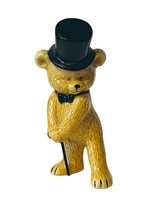 Danbury Mint Teddy Bear Figurine anthropomorphic fine china Hat Cane Cha... - $19.75