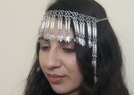 Pomegranate Forehead Silver Plated Drop, Armenian Headpieces Drop - $58.00