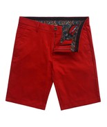 Suslo couture Dress Shorts Cotton Stretch Chino Short Red - £29.87 GBP