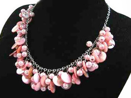 Necklace Sea Shell Pearl and Mother of Pearl Pink - £10.44 GBP