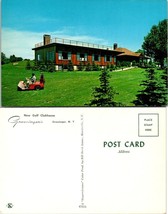 New York(NY) Grossinger New Club Clubhouse Person Riding Golf cart VTG Postcard - £7.44 GBP
