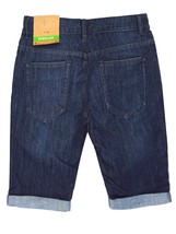 Next Mens Denim Knee Shorts Slim Cut Roll Hem Five Pocket Jeans Button Fly - £9.95 GBP