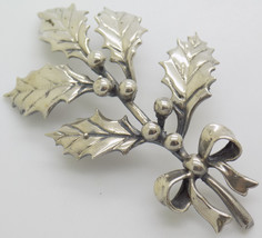 Vintage Italien Fait à la Main Véritable Argent Holly Vie Taille Noël Dé... - £47.73 GBP