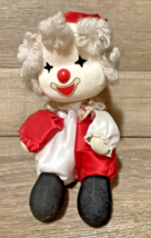 Vintage Red &amp; White 1986 Poter Wind Up Clown Doll Sankyo Japan - £6.25 GBP